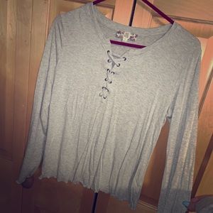 NEW Pink Rose Grey long sleeve tee-shirt